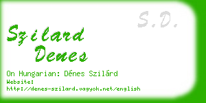szilard denes business card